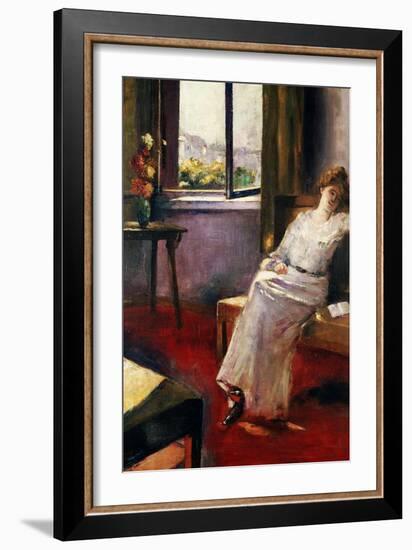 Seated Woman with a Book-Lesser Ury-Framed Giclee Print