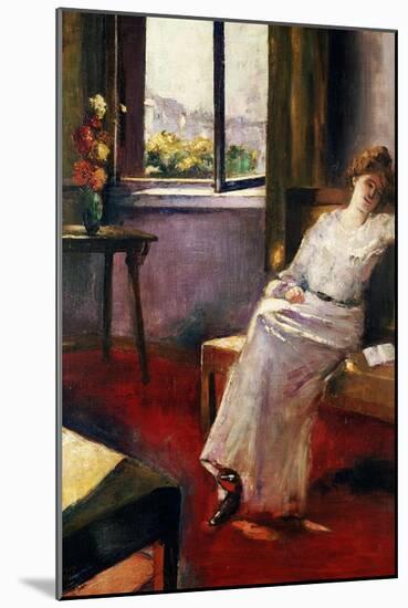 Seated Woman with a Book-Lesser Ury-Mounted Giclee Print