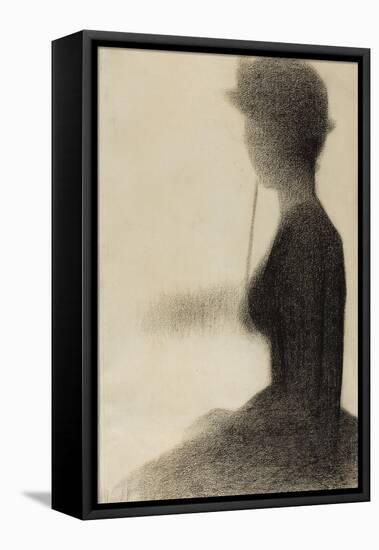 Seated Woman with a Parasol , 1884-85-Georges Pierre Seurat-Framed Premier Image Canvas