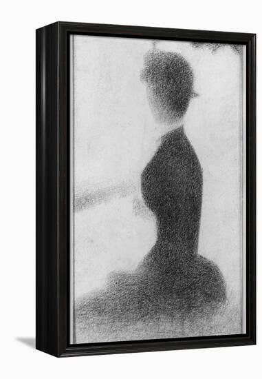 Seated Woman with a Parasol (study, La Grande Jatte)-Georges Seurat-Framed Premier Image Canvas