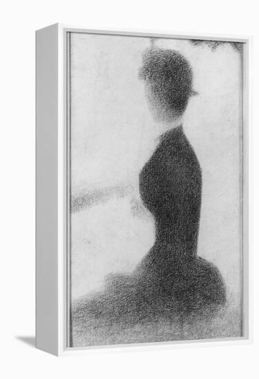 Seated Woman with a Parasol (study, La Grande Jatte)-Georges Seurat-Framed Premier Image Canvas