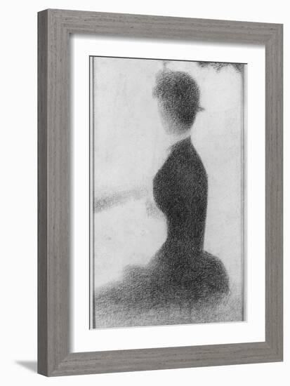 Seated Woman with a Parasol (study, La Grande Jatte)-Georges Seurat-Framed Giclee Print