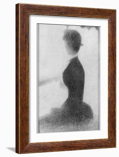 Seated Woman with a Parasol (study, La Grande Jatte)-Georges Seurat-Framed Giclee Print