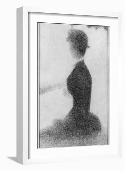 Seated Woman with a Parasol (study, La Grande Jatte)-Georges Seurat-Framed Giclee Print