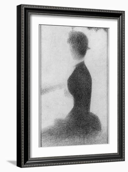 Seated Woman with a Parasol (study, La Grande Jatte)-Georges Seurat-Framed Giclee Print