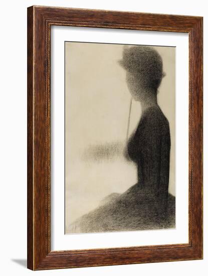 Seated Woman with a Parasol (study, La Grande Jatte)-Georges Seurat-Framed Giclee Print