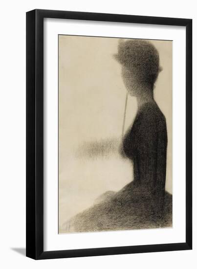 Seated Woman with a Parasol (study, La Grande Jatte)-Georges Seurat-Framed Giclee Print