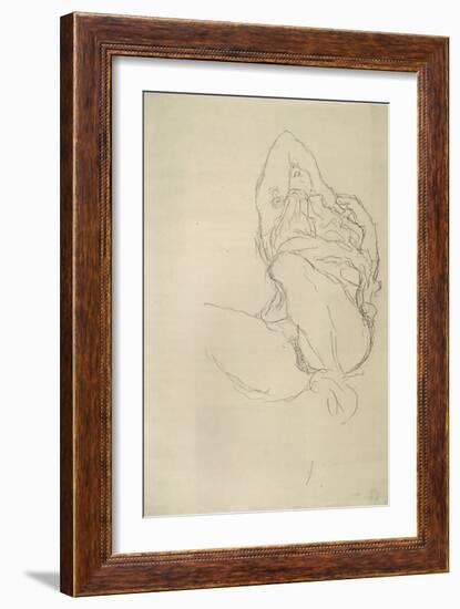 Seated Woman with Covered Face-Gustav Klimt-Framed Giclee Print