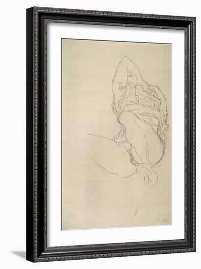 Seated Woman with Covered Face-Gustav Klimt-Framed Giclee Print