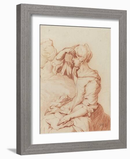 Seated woman with her hand held over her eyes-Adriaen van de Velde-Framed Giclee Print