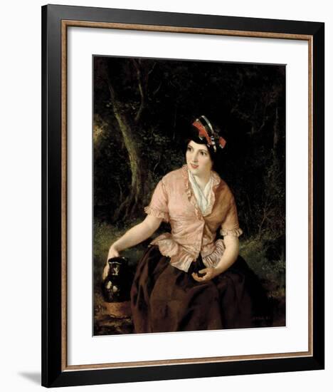 Seated Woman with Jug-William Powell Frith-Framed Premium Giclee Print