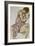 Seated Woman with Left Hand in Hair, 1914-Egon Schiele-Framed Giclee Print