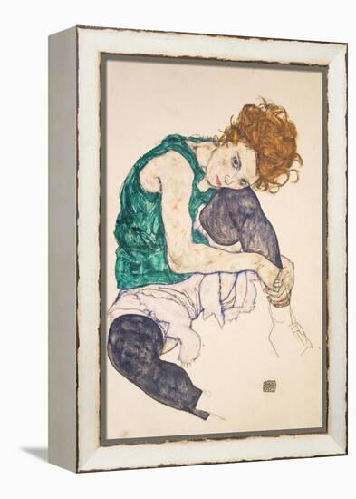 Seated Woman with Legs Drawn Up-Egon Schiele-Framed Premier Image Canvas