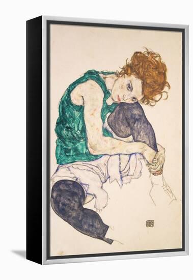 Seated Woman with Legs Drawn Up-Egon Schiele-Framed Premier Image Canvas