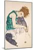 Seated Woman with Legs Drawn Up-Egon Schiele-Mounted Premium Giclee Print