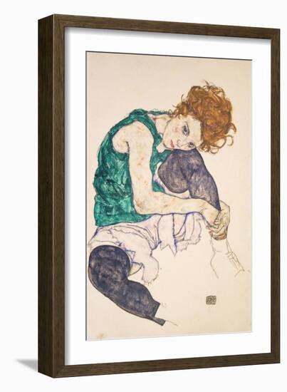 Seated Woman with Legs Drawn Up-Egon Schiele-Framed Giclee Print