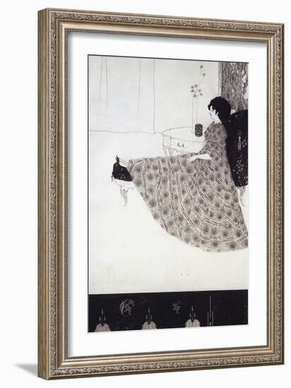 Seated Woman-Aubrey Beardsley-Framed Giclee Print