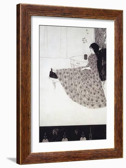 Seated Woman-Aubrey Beardsley-Framed Giclee Print