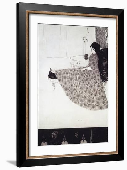 Seated Woman-Aubrey Beardsley-Framed Giclee Print