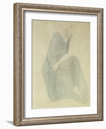 Seated Woman-Auguste Rodin-Framed Giclee Print