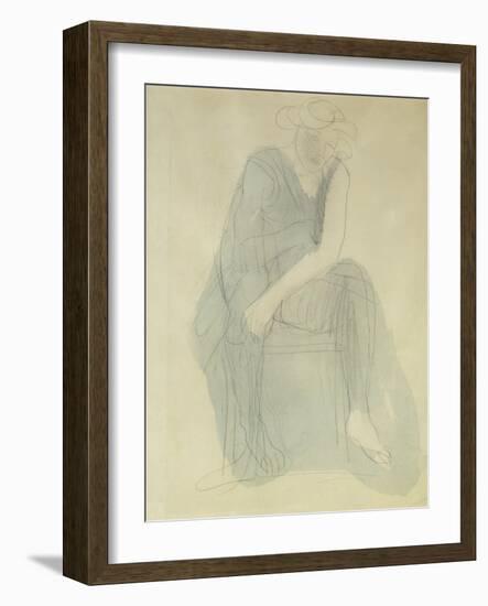 Seated Woman-Auguste Rodin-Framed Giclee Print