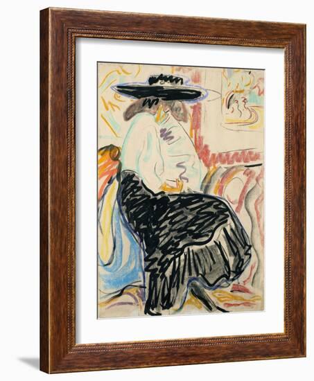 Seated Woman-Ernst Ludwig Kirchner-Framed Giclee Print