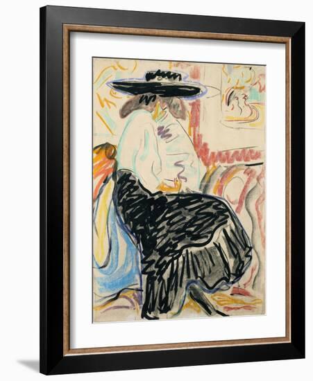 Seated Woman-Ernst Ludwig Kirchner-Framed Giclee Print