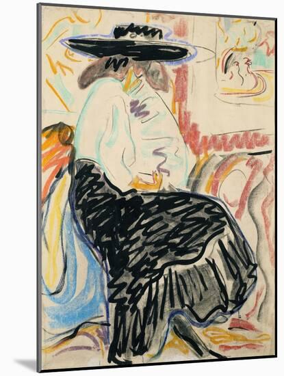 Seated Woman-Ernst Ludwig Kirchner-Mounted Giclee Print