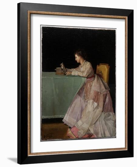 Seated Woman-Jules Adolphe Goupil-Framed Giclee Print