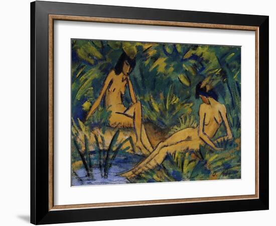 Seated Women by Water-Otto Mueller-Framed Giclee Print