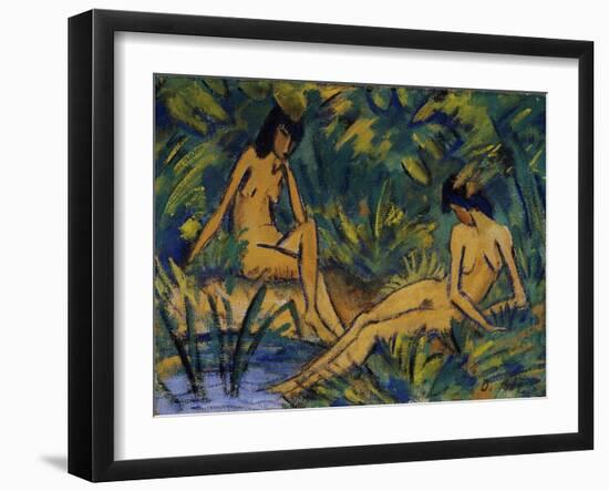 Seated Women by Water-Otto Mueller-Framed Giclee Print