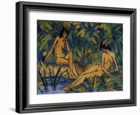 Seated Women by Water-Otto Mueller-Framed Giclee Print