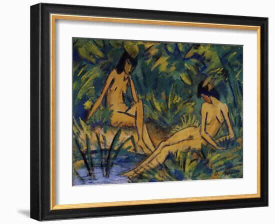 Seated Women by Water-Otto Mueller-Framed Giclee Print