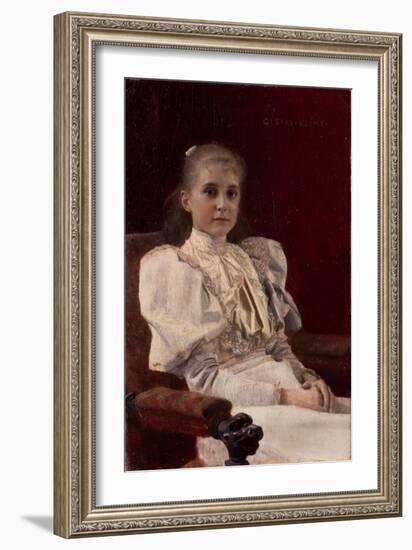 Seated Young Girl, 1894-Gustav Klimt-Framed Giclee Print