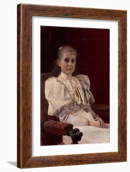 Seated Young Girl, 1894-Gustav Klimt-Framed Giclee Print