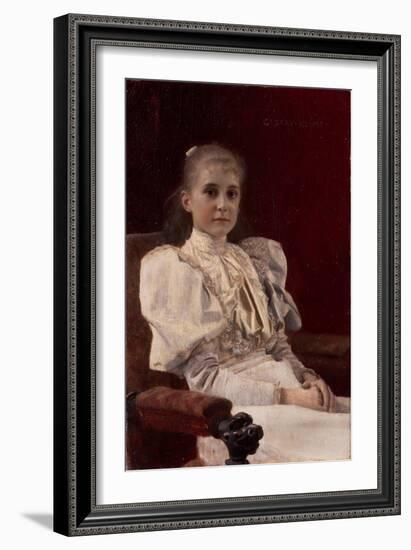 Seated Young Girl, 1894-Gustav Klimt-Framed Giclee Print