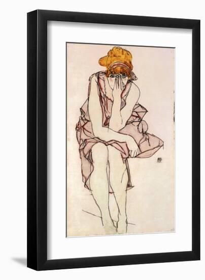 Seated Young Lady-Egon Schiele-Framed Art Print