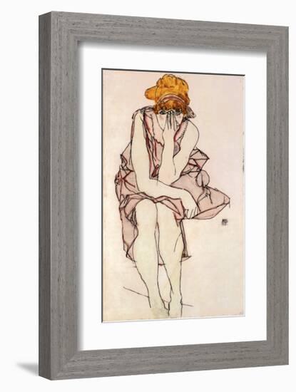 Seated Young Lady-Egon Schiele-Framed Art Print