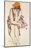 Seated Young Lady-Egon Schiele-Mounted Art Print