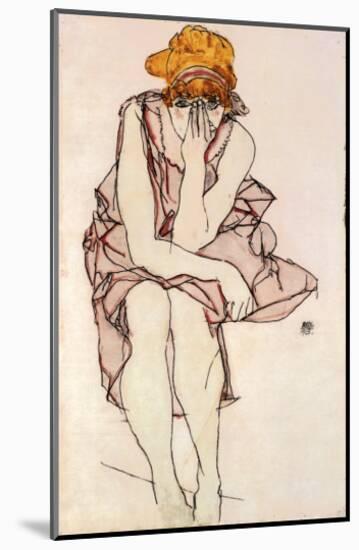 Seated Young Lady-Egon Schiele-Mounted Art Print