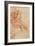 Seated Young Male Nude and Two Arm Studies (Recto)-Michelangelo Buonarroti-Framed Giclee Print