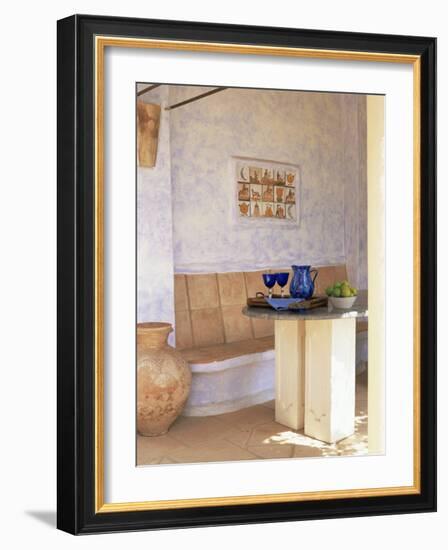 Seating Area on a Terrace, Andalucia, Spain-John Miller-Framed Photographic Print
