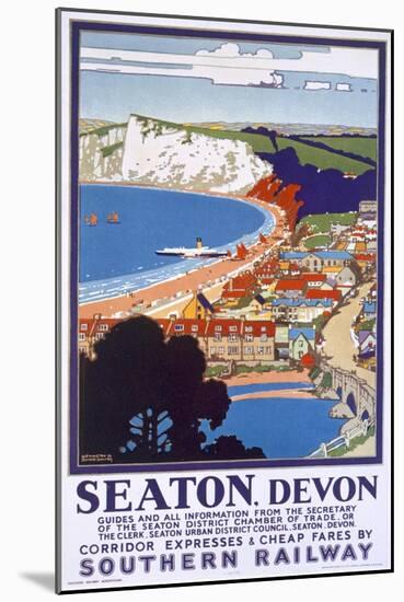 Seaton, Devon, Poster Advertising Southern Railway-Kenneth Shoesmith-Mounted Giclee Print