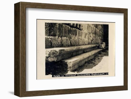 Seats in Byzantine Synagogue, Capernaum, Israel-null-Framed Photographic Print