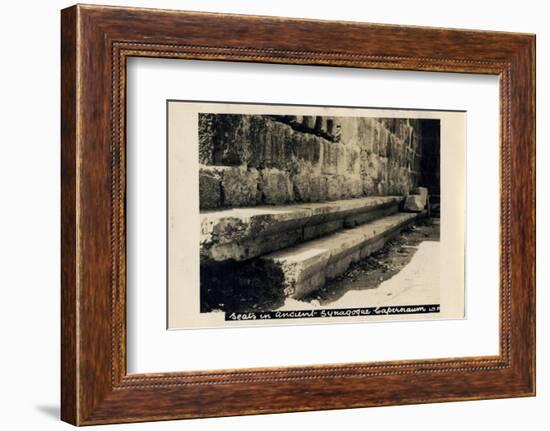 Seats in Byzantine Synagogue, Capernaum, Israel-null-Framed Photographic Print