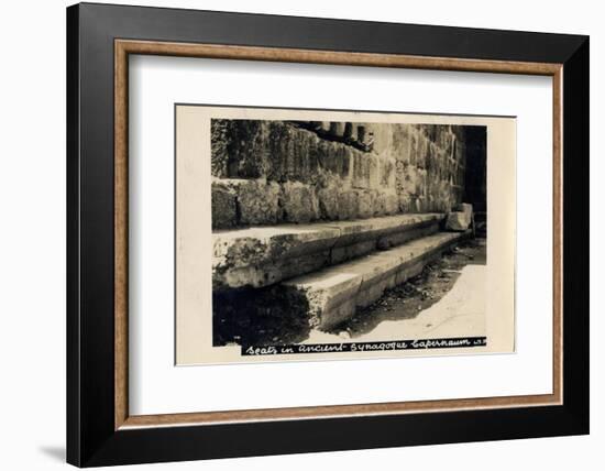 Seats in Byzantine Synagogue, Capernaum, Israel-null-Framed Photographic Print