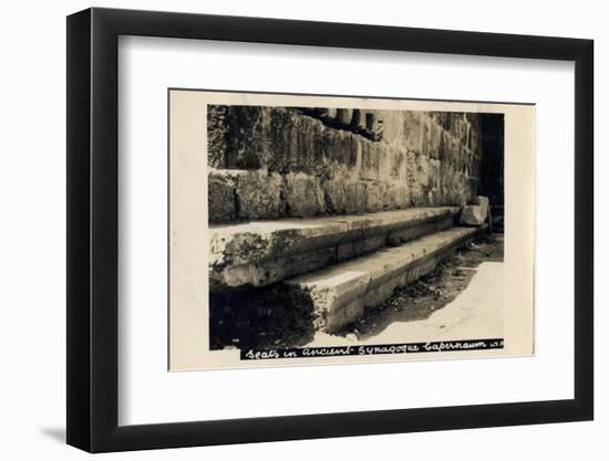 Seats in Byzantine Synagogue, Capernaum, Israel-null-Framed Photographic Print