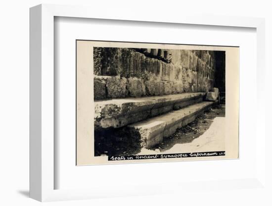 Seats in Byzantine Synagogue, Capernaum, Israel-null-Framed Photographic Print