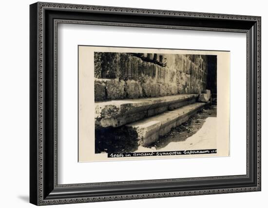 Seats in Byzantine Synagogue, Capernaum, Israel-null-Framed Photographic Print