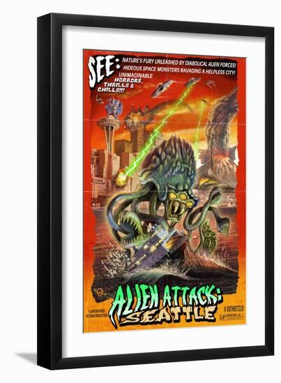 Seattle Alien Attack-Lantern Press-Framed Art Print